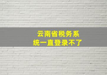 云南省税务系统一直登录不了