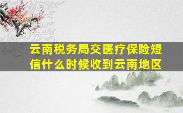 云南税务局交医疗保险短信什么时候收到云南地区