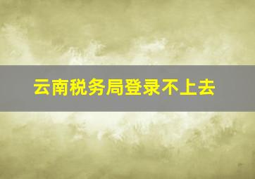 云南税务局登录不上去