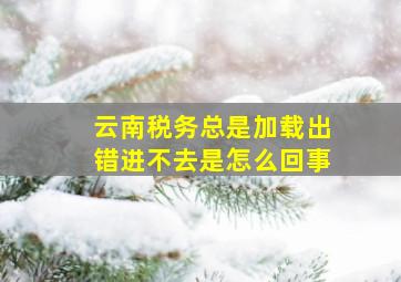 云南税务总是加载出错进不去是怎么回事