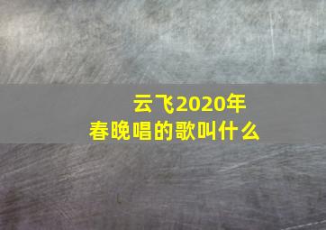 云飞2020年春晚唱的歌叫什么