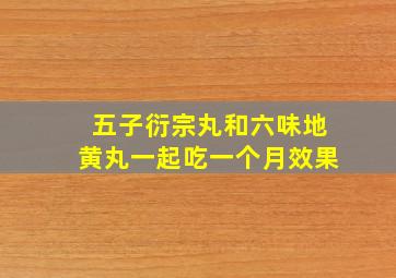 五子衍宗丸和六味地黄丸一起吃一个月效果