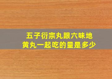 五子衍宗丸跟六味地黄丸一起吃的量是多少