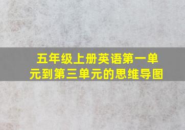 五年级上册英语第一单元到第三单元的思维导图