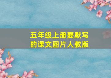 五年级上册要默写的课文图片人教版