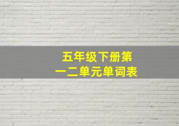 五年级下册第一二单元单词表