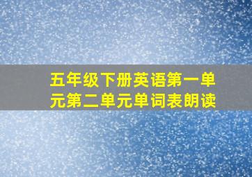 五年级下册英语第一单元第二单元单词表朗读