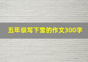 五年级写下雪的作文300字