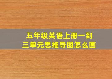 五年级英语上册一到三单元思维导图怎么画