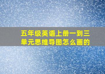 五年级英语上册一到三单元思维导图怎么画的