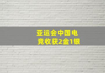 亚运会中国电竞收获2金1银