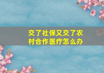 交了社保又交了农村合作医疗怎么办