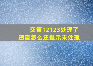 交管12123处理了违章怎么还提示未处理