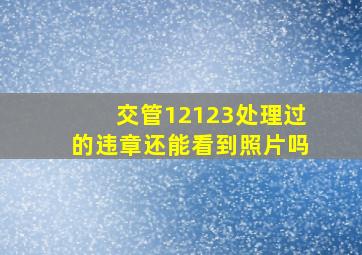 交管12123处理过的违章还能看到照片吗