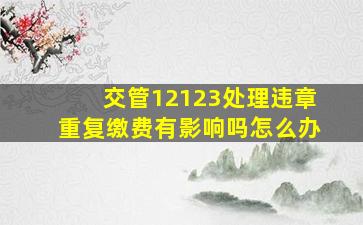 交管12123处理违章重复缴费有影响吗怎么办