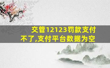 交管12123罚款支付不了,支付平台数据为空