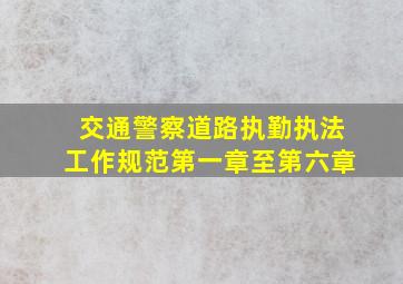 交通警察道路执勤执法工作规范第一章至第六章