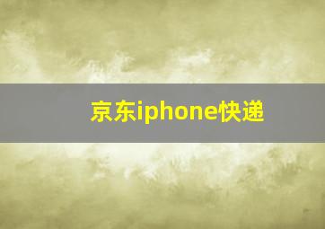 京东iphone快递