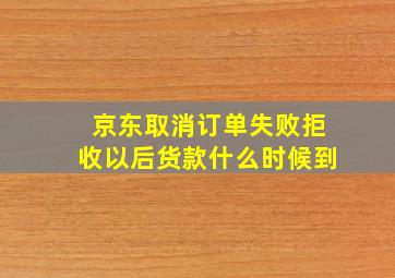 京东取消订单失败拒收以后货款什么时候到