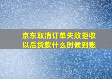 京东取消订单失败拒收以后货款什么时候到账