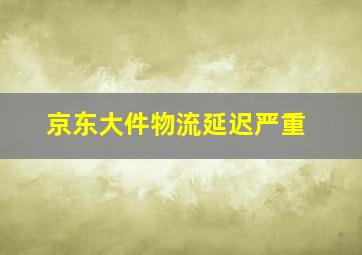 京东大件物流延迟严重