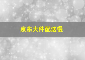 京东大件配送慢