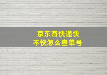 京东寄快递快不快怎么查单号