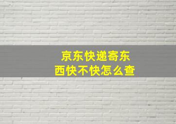 京东快递寄东西快不快怎么查