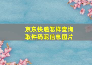 京东快递怎样查询取件码呢信息图片