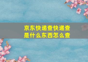 京东快递查快递查是什么东西怎么查