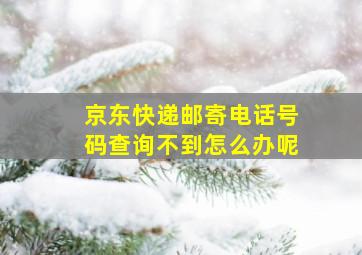 京东快递邮寄电话号码查询不到怎么办呢