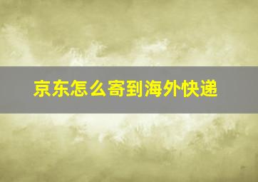 京东怎么寄到海外快递