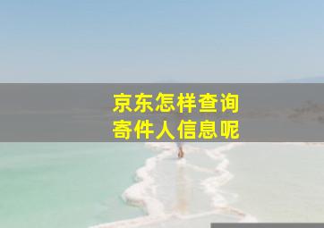 京东怎样查询寄件人信息呢