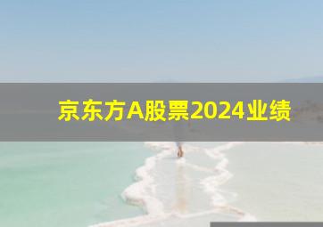 京东方A股票2024业绩