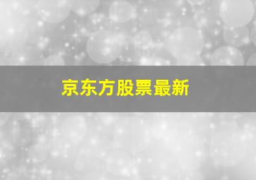 京东方股票最新