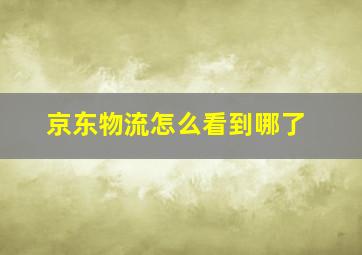 京东物流怎么看到哪了