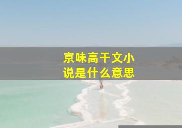 京味高干文小说是什么意思