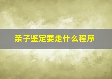 亲子鉴定要走什么程序