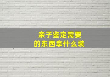 亲子鉴定需要的东西拿什么装