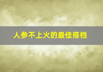 人参不上火的最佳搭档