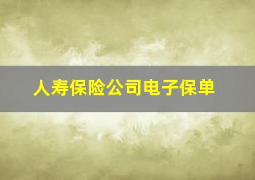 人寿保险公司电子保单