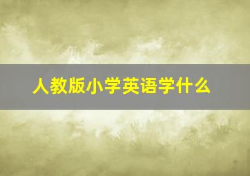 人教版小学英语学什么