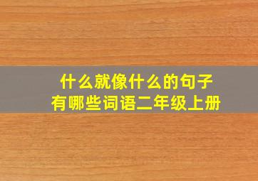 什么就像什么的句子有哪些词语二年级上册