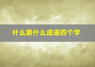 什么恩什么成语四个字