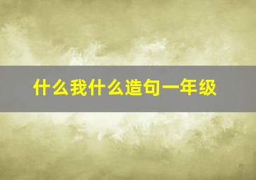 什么我什么造句一年级