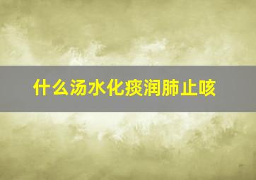 什么汤水化痰润肺止咳