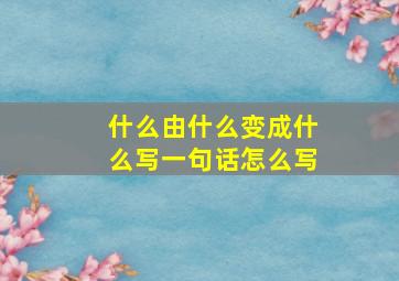 什么由什么变成什么写一句话怎么写