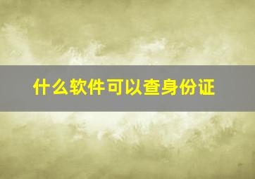 什么软件可以查身份证