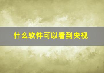 什么软件可以看到央视