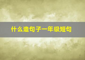 什么造句子一年级短句